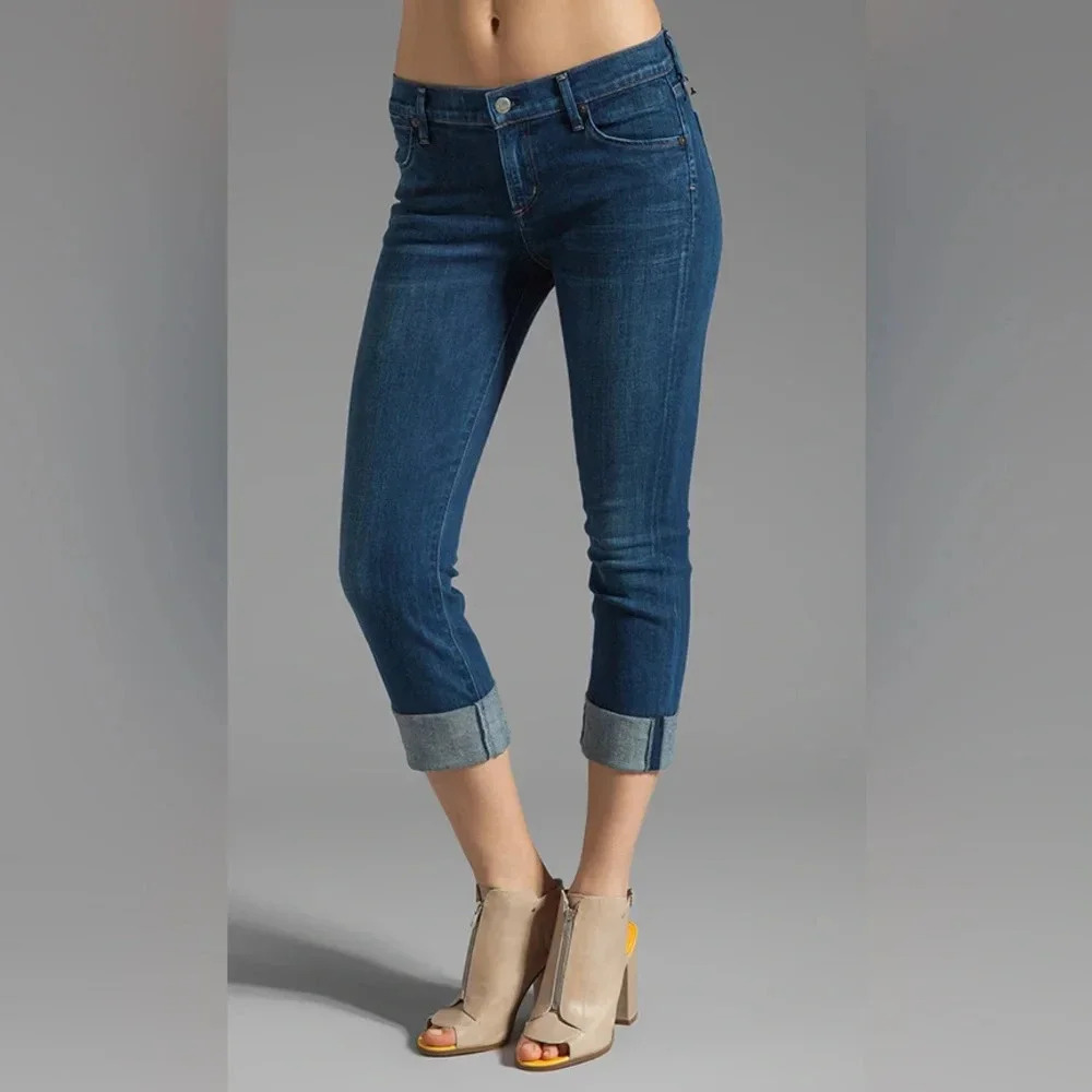 Citizens of Humanity Dark Wash Dani Cropped Straight Leg Clean Girl Jeans Sz 31